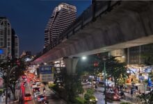 曼谷素坤逸路街景與捷運站