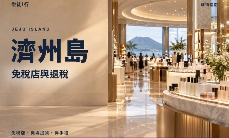 濟州島免稅店與退稅封面，免稅店化妝品專櫃